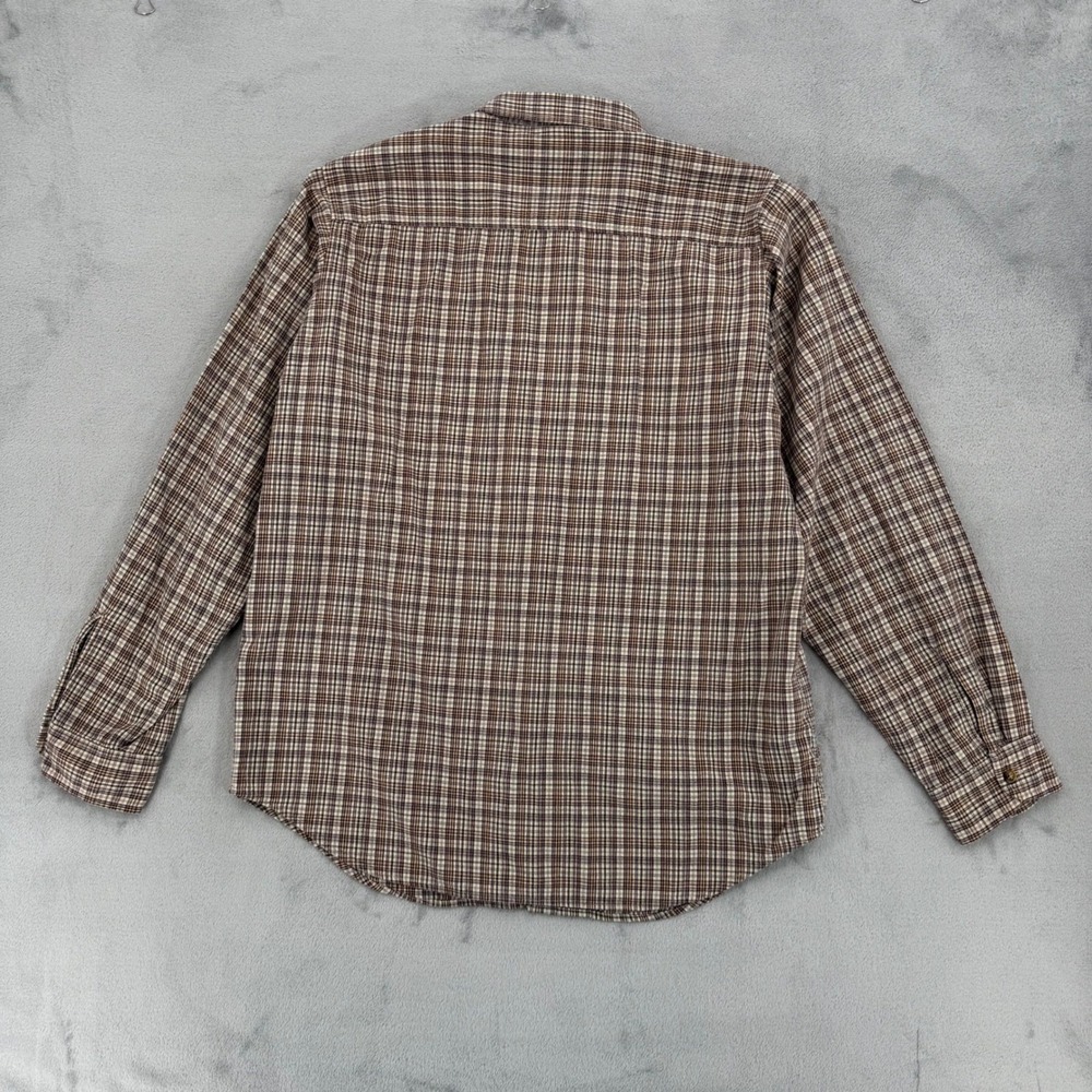 Vintage Abercrombie & Fitch Brown Plaid Cotton Button Down Shirt Womens Size L - Picture 8 of 14
